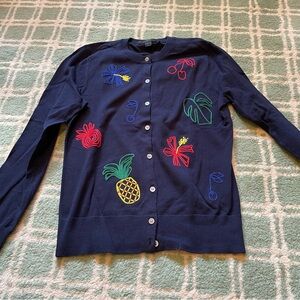 NWOT J Crew embroidered Jackie cardigan:S